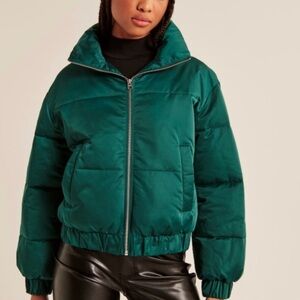 ABERCROMBIE & FITCH Ultra Collection Emerald Green Mini Puffer Jacket Medium